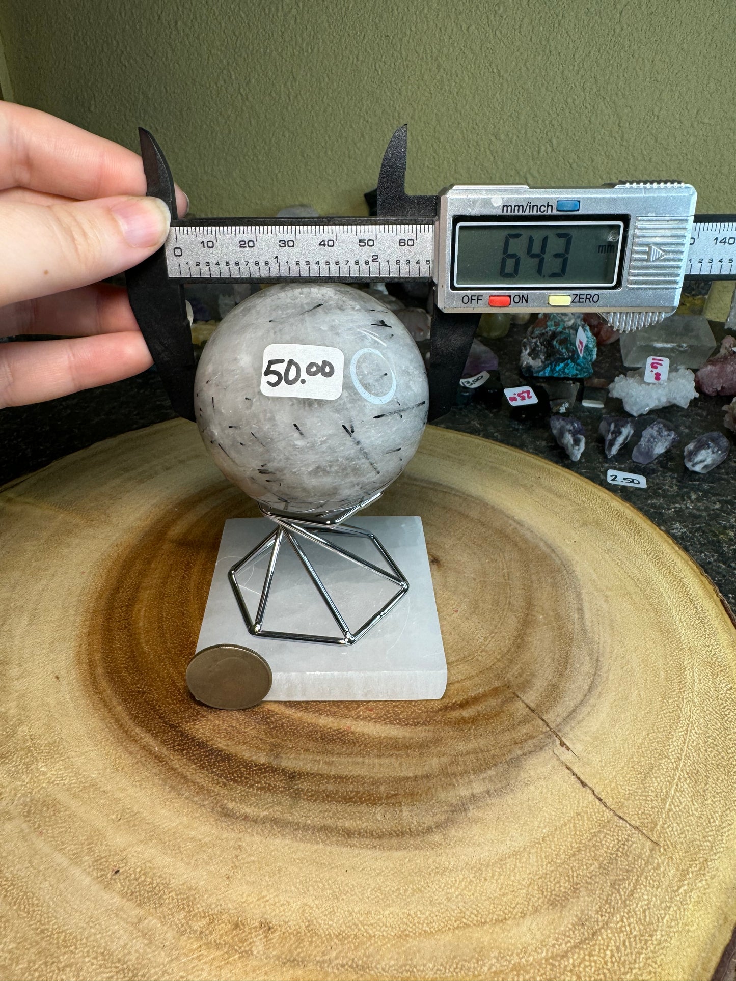 Black Rutilated Quartz Sphere