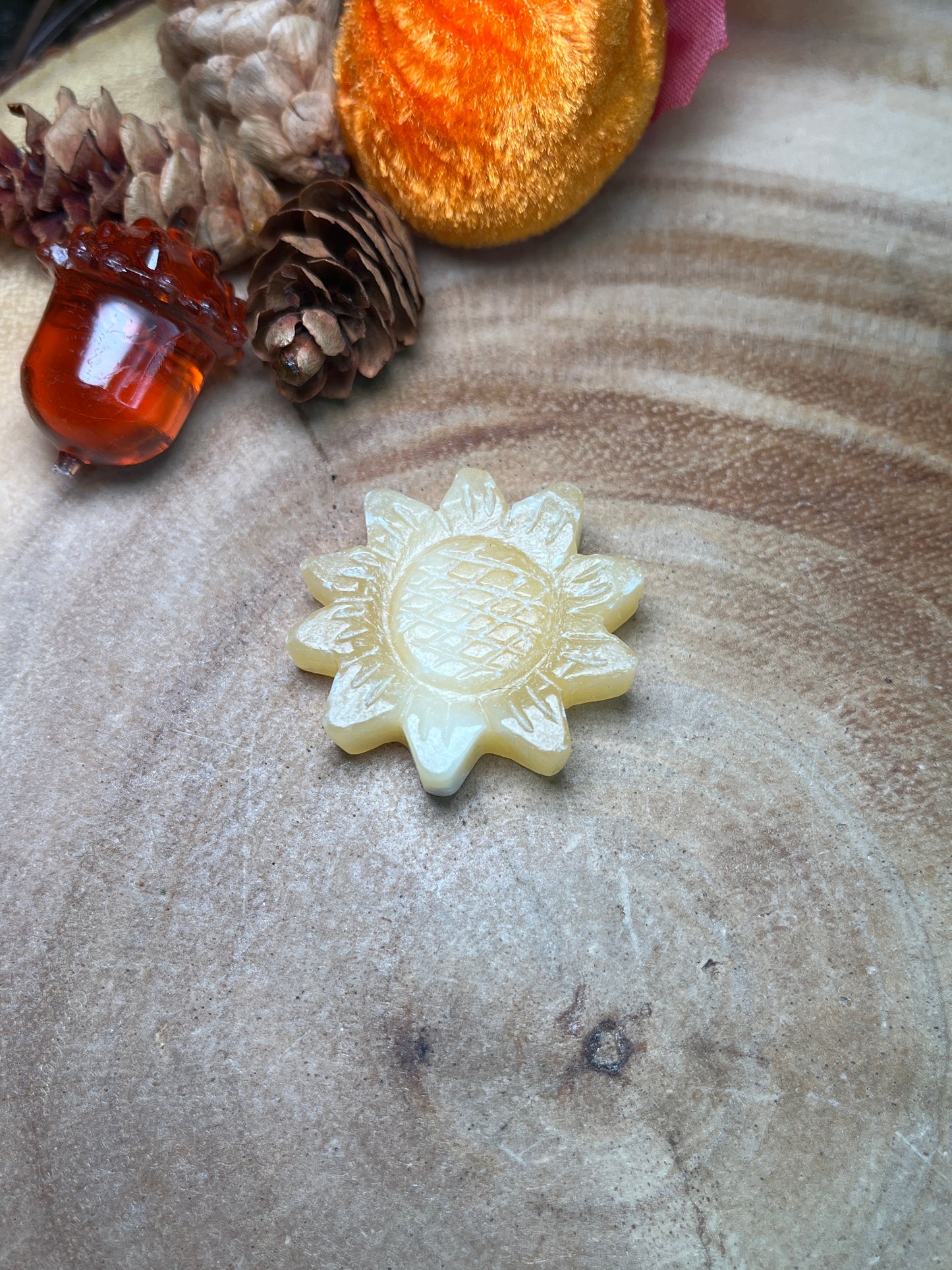 Banded Orange Calcite Sunflower