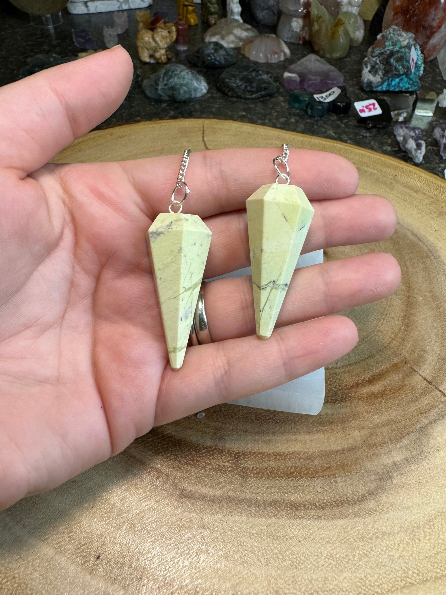 Serpentine Crystal Pendulums