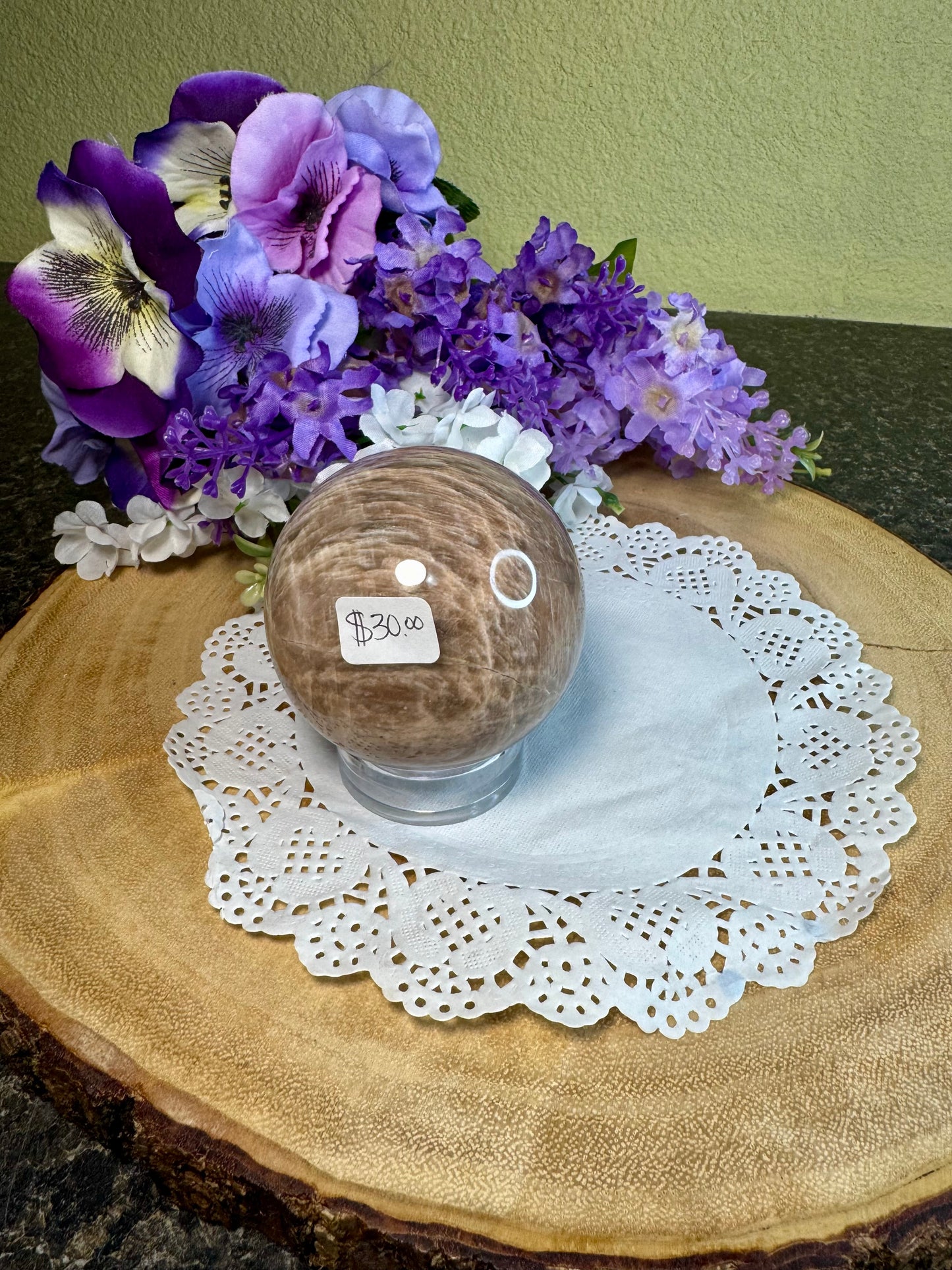 HQ Peach Moonstone Spheres