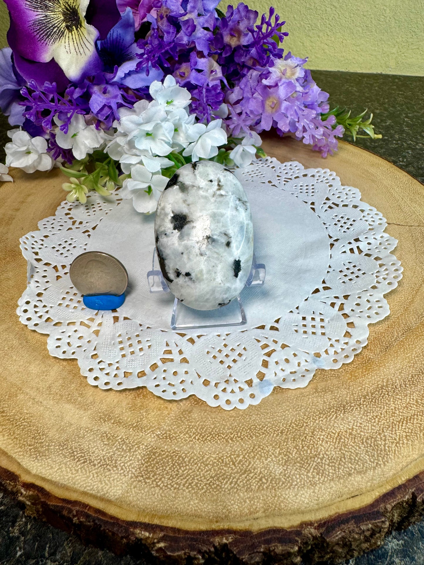 Rainbow Moonstone Palm Stone