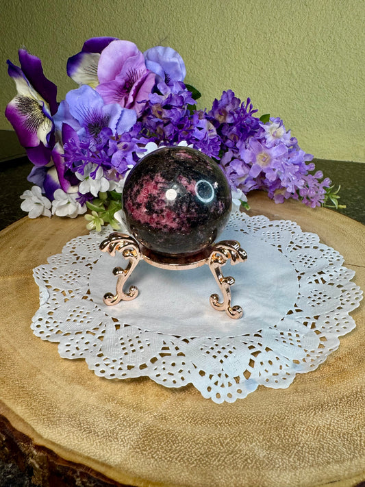 Rhodonite & Quartz Sphere