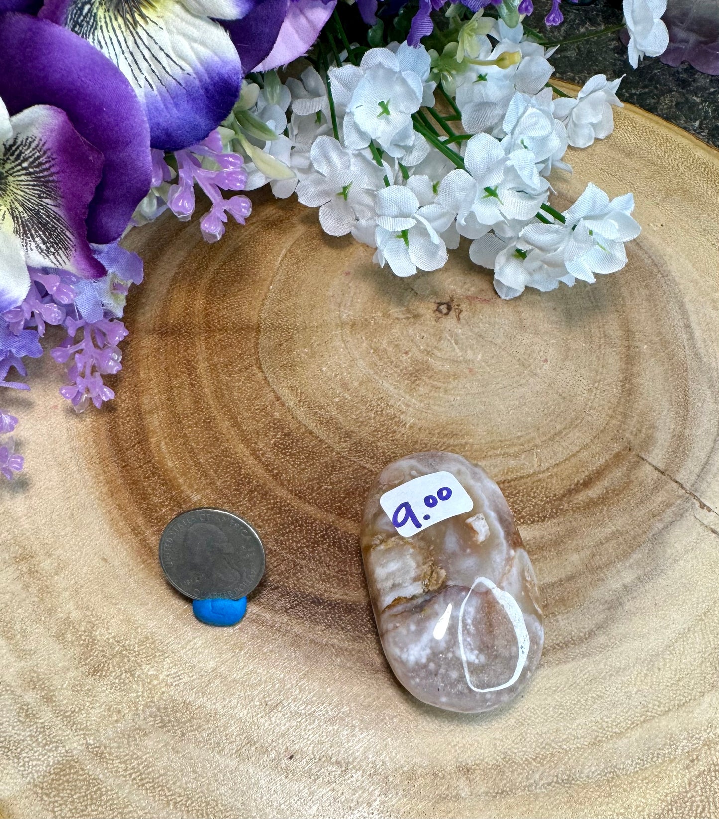 Flower Agate Palm Stone