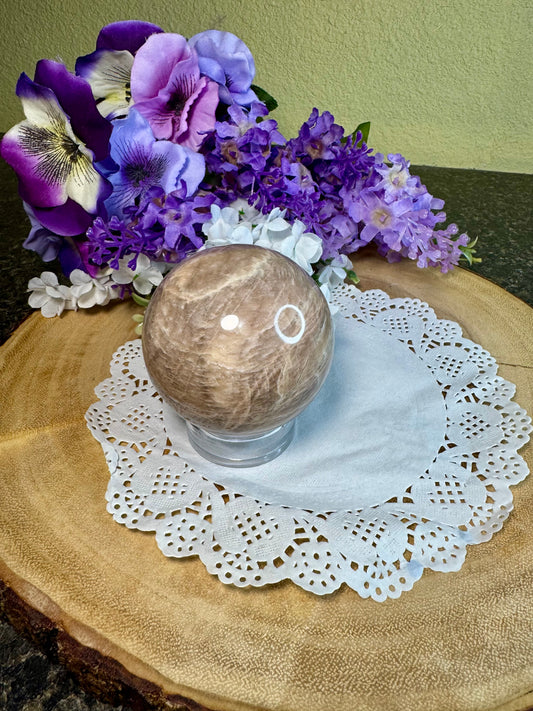 HQ Peach Moonstone Spheres