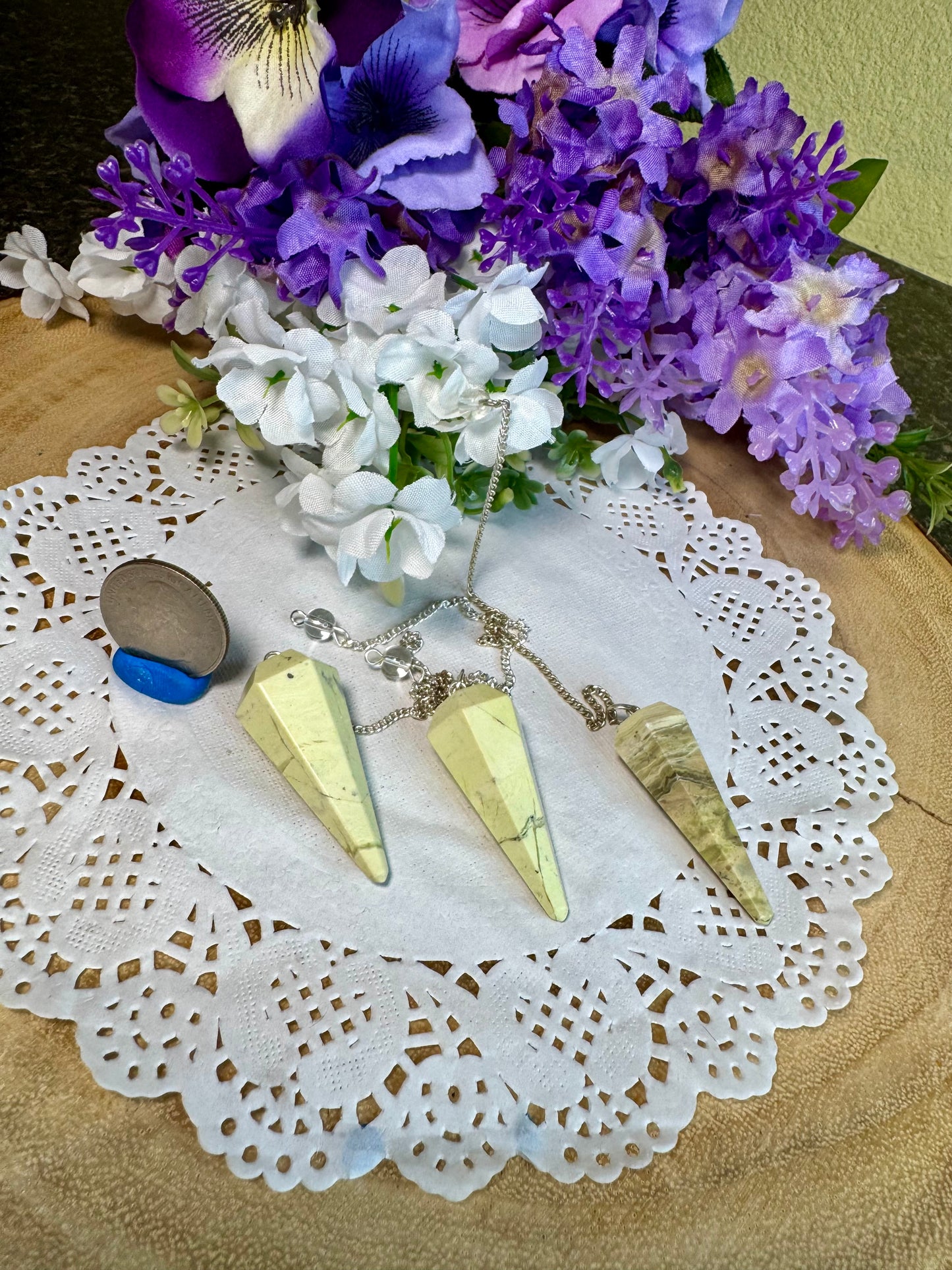 Serpentine Crystal Pendulums