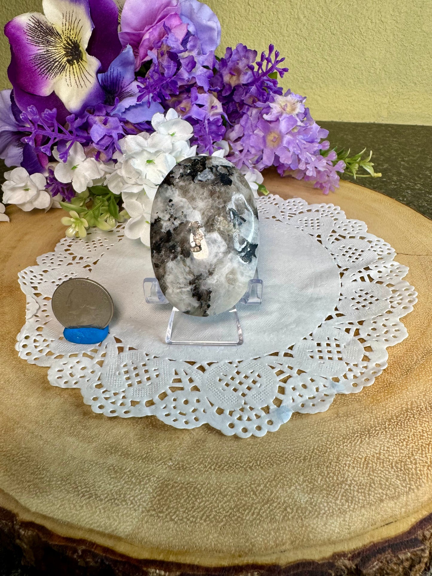 Rainbow Moonstone Palm Stone