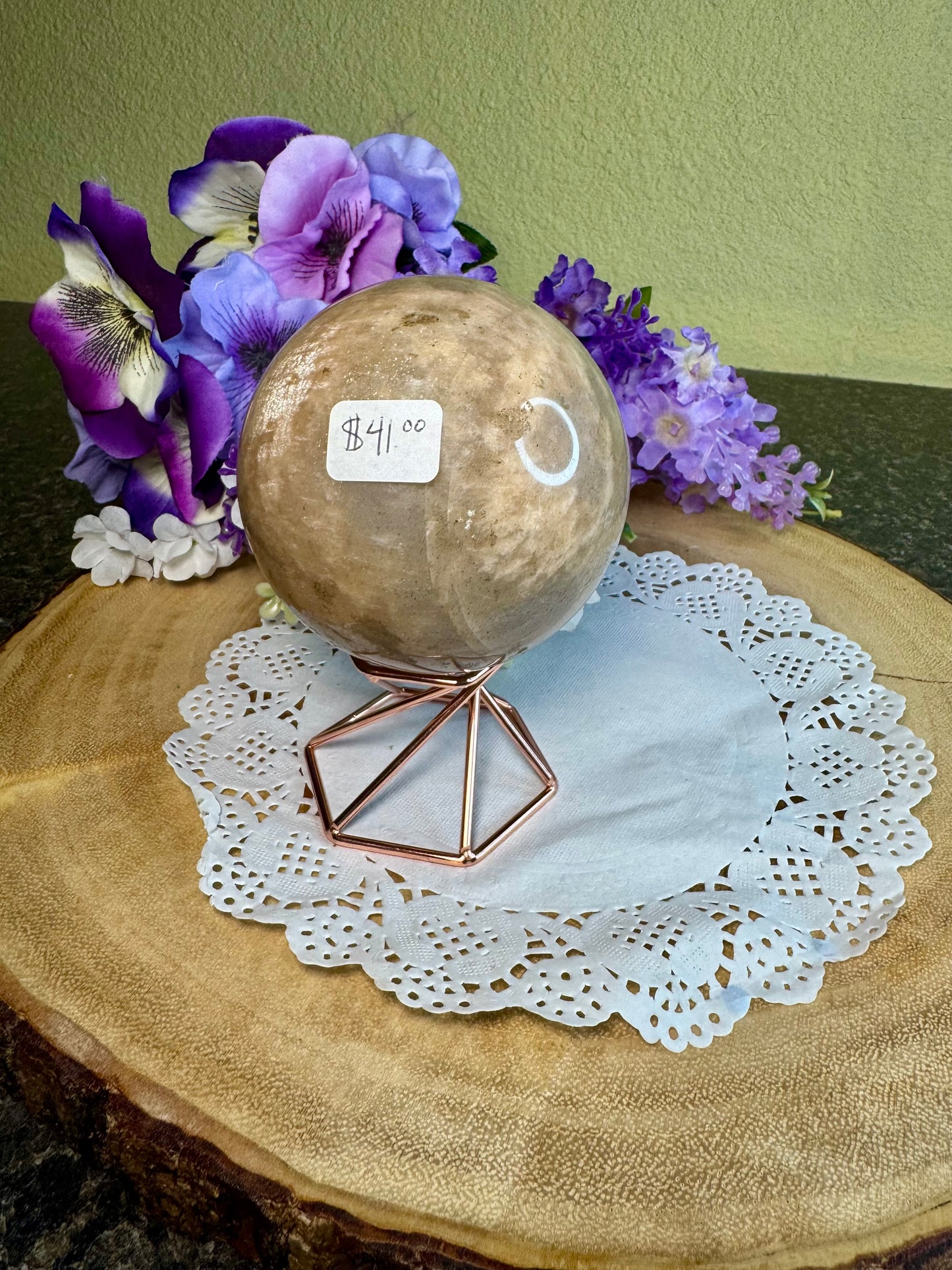 HQ Peach Moonstone Spheres