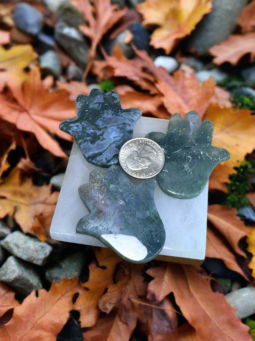 Moss Agate Hamsa