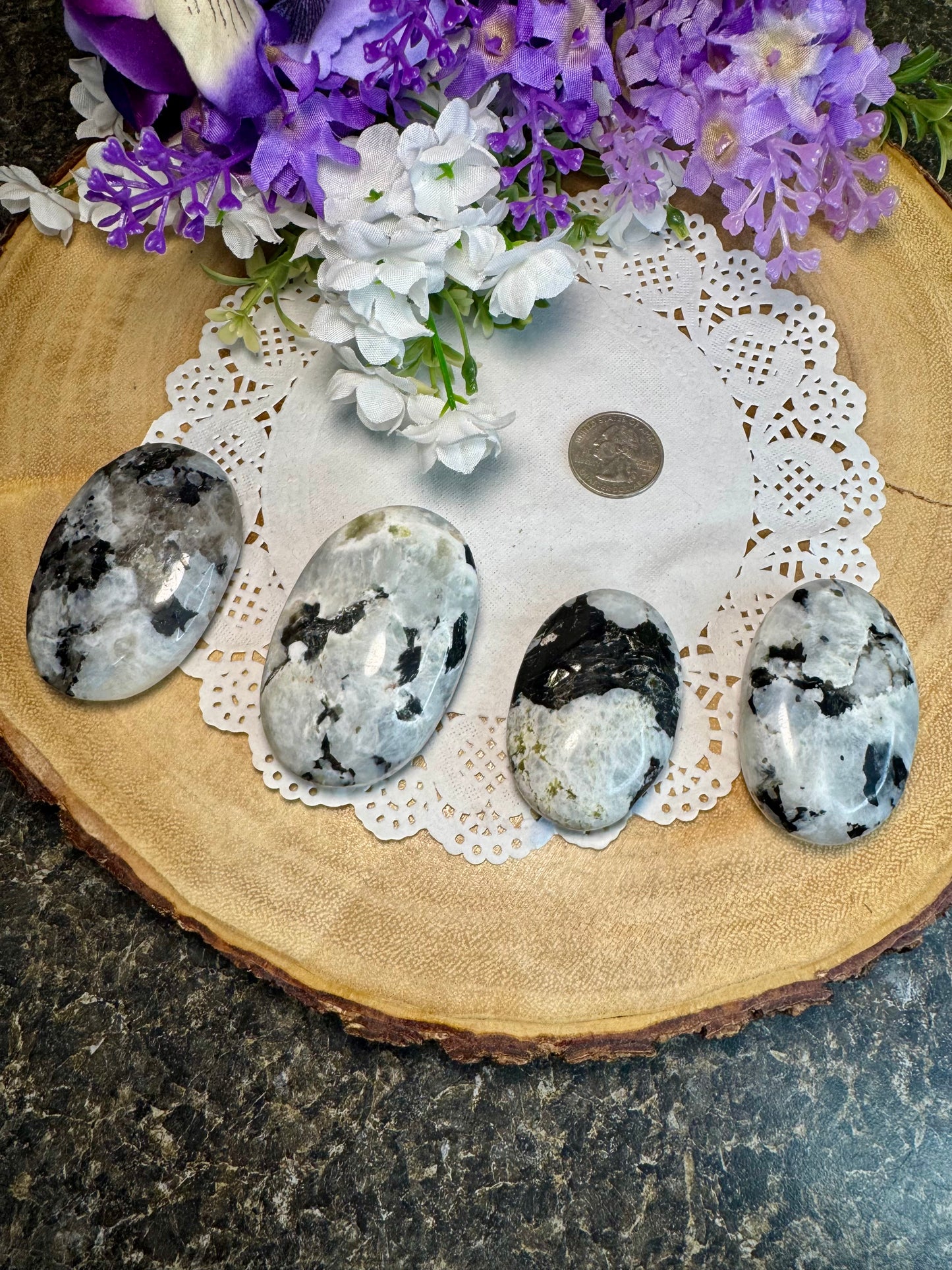 Rainbow Moonstone Palm Stone
