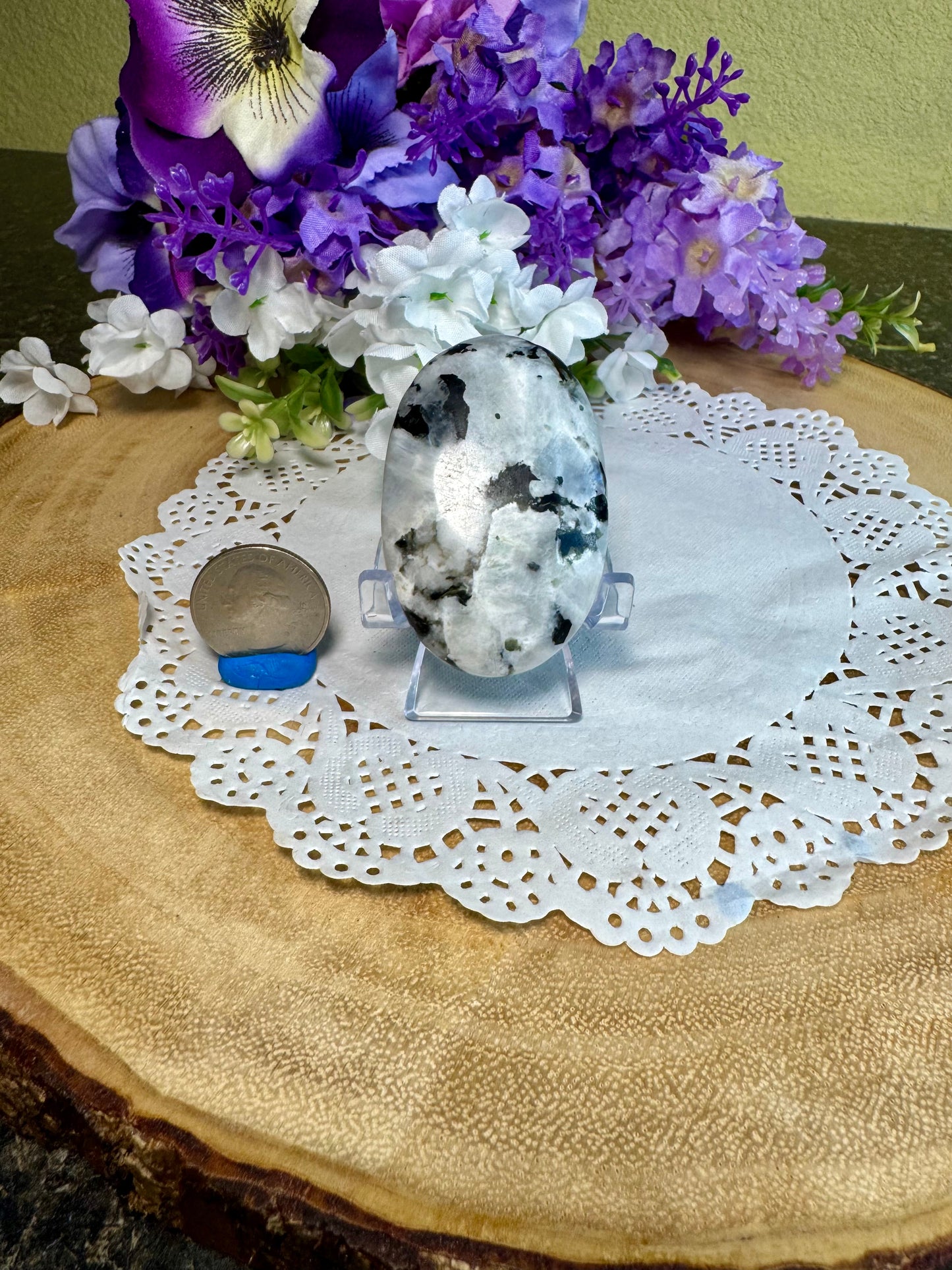 Rainbow Moonstone Palm Stone