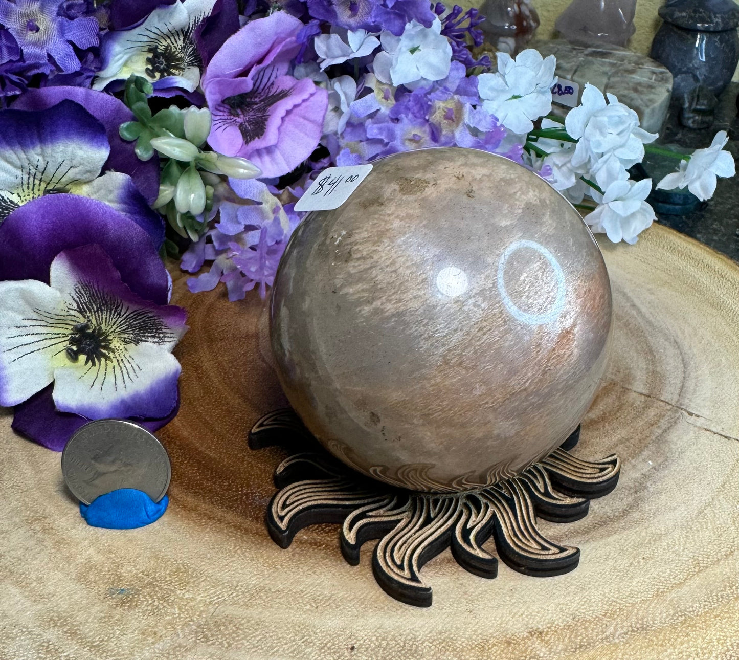 HQ Peach Moonstone Spheres