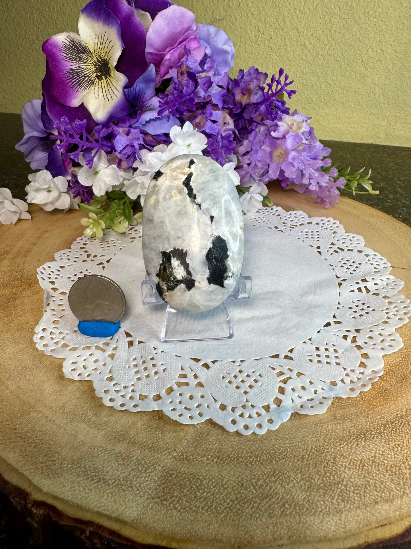 Rainbow Moonstone Palm Stone
