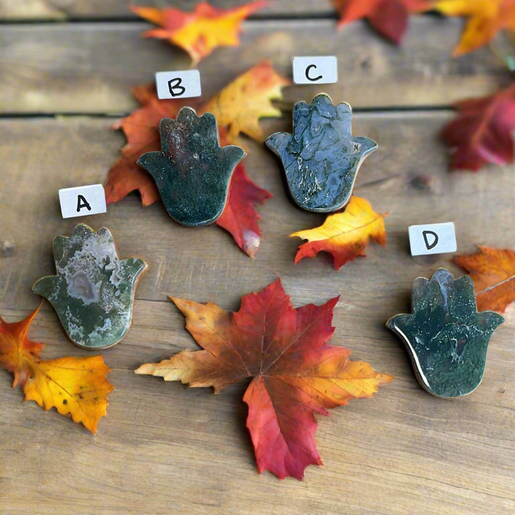 Moss Agate Hamsa