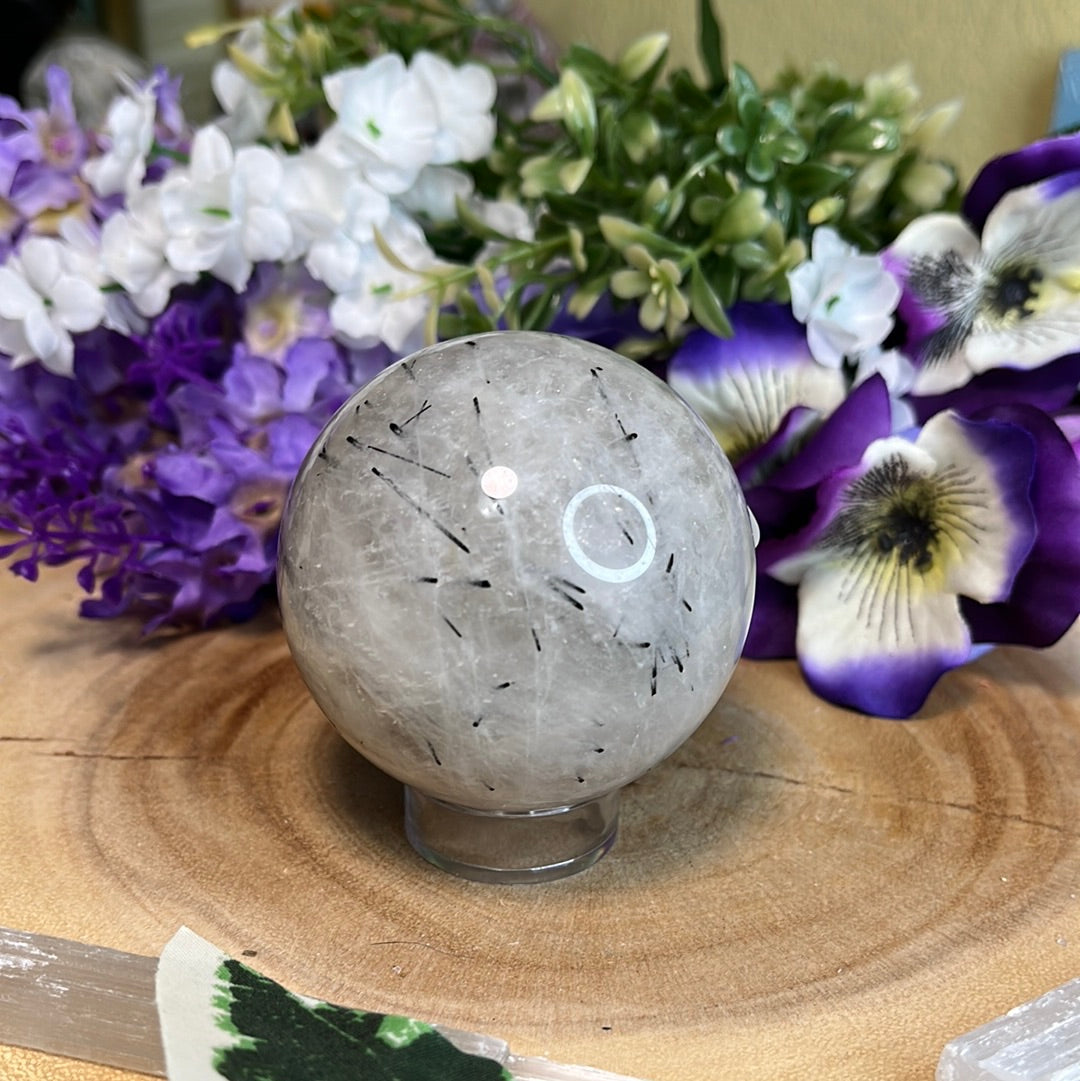 Black Rutilated Quartz Sphere