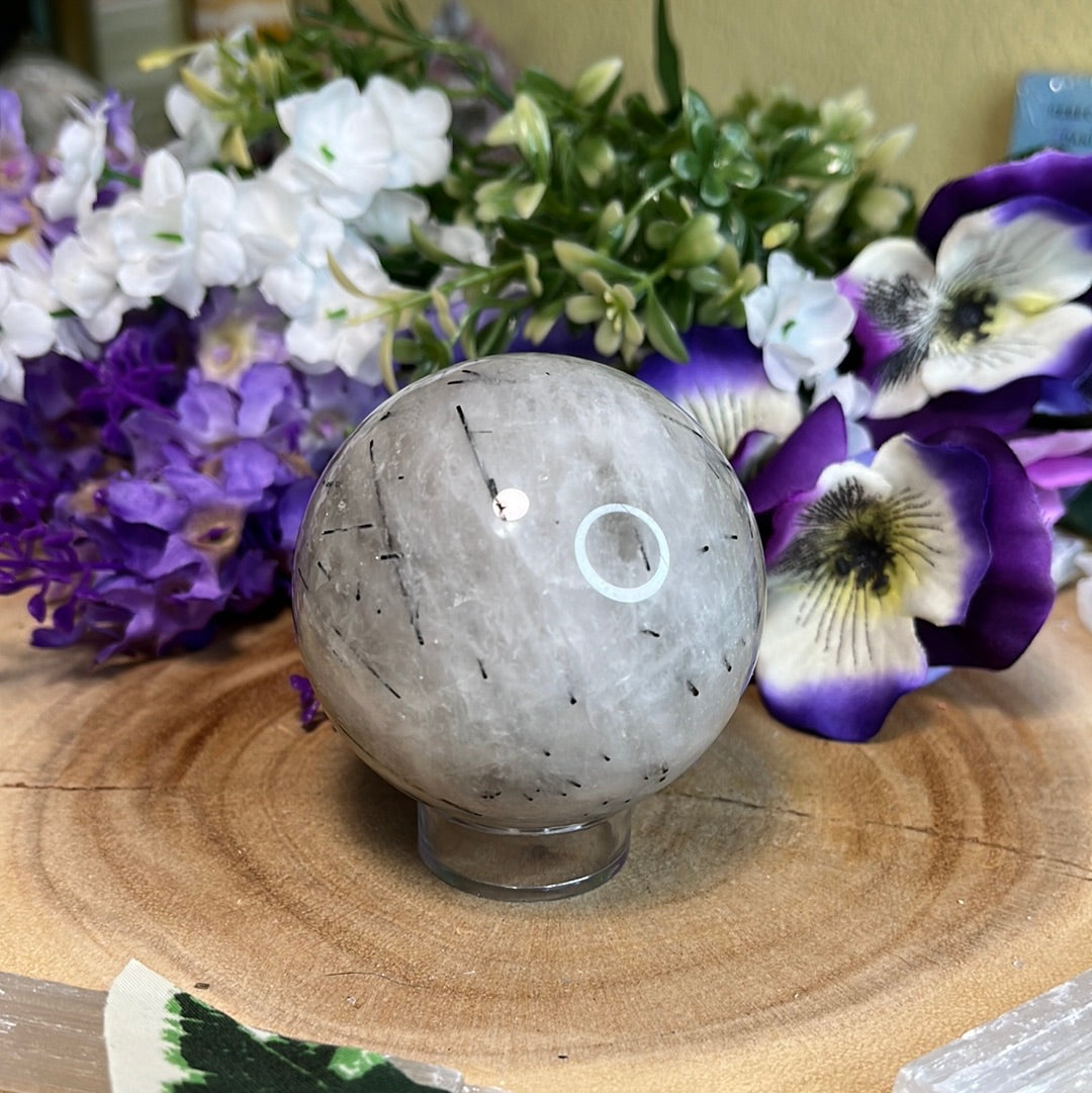 Black Rutilated Quartz Sphere