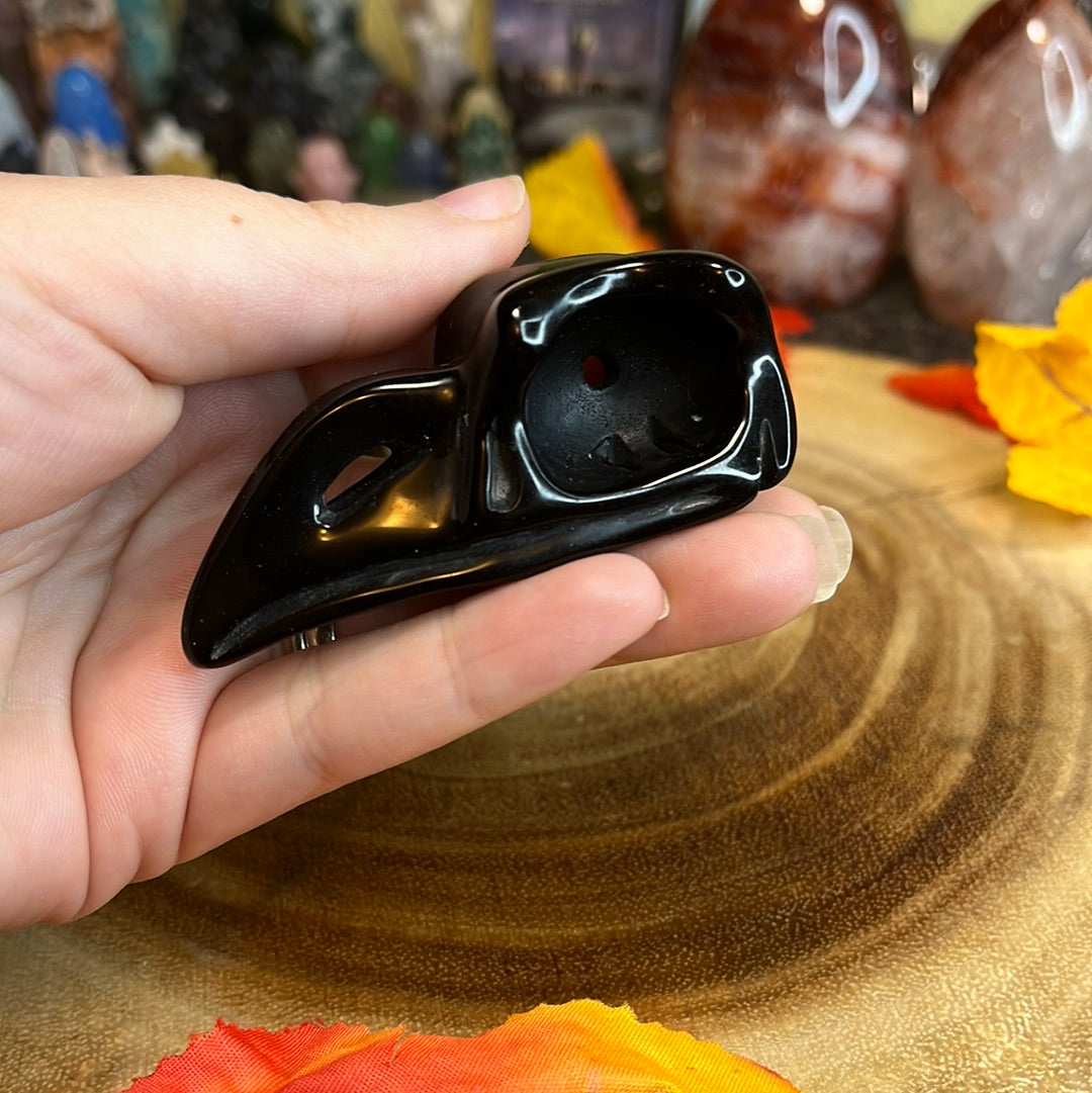 Obsidian Raven Skull